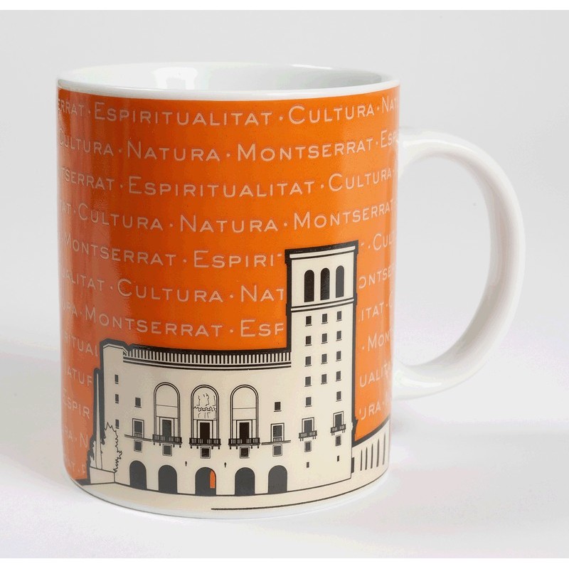 Montserrat Basilica Mug, orange colour