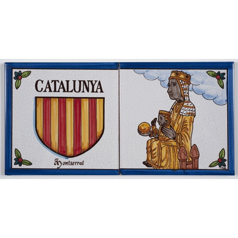 Tile Catalonia's coat of arms and Montserrat's Virgin